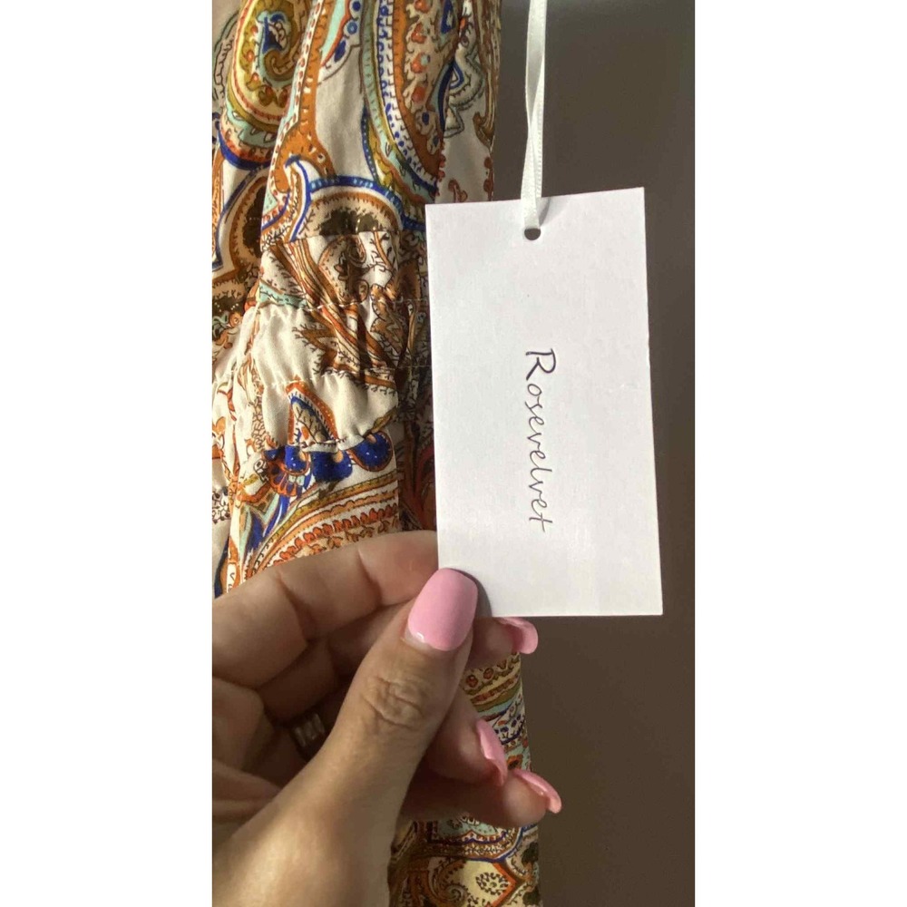 Rosevelvet Strapless multicolor Jumpsuit Tie Waist Cinched Ankle Size Small NWT - Picture 13 of 13